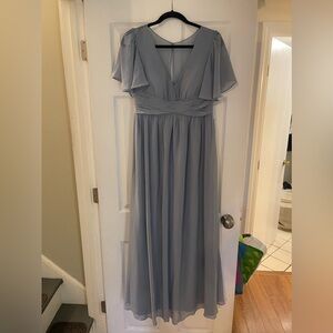 Azazie Light Blue Maxi Dress